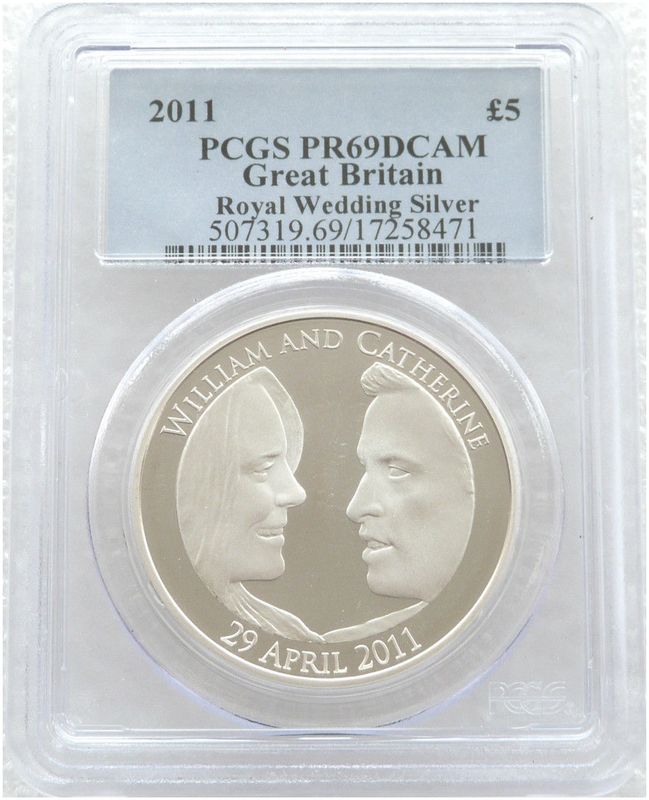 2011 Royal Wedding William and Kate £5 Silver Proof Coin PCGS PR69 DCAM 2011 Royal Wedding William and Kate £5 Silver Proof Coin PCGS PR69 DCAM