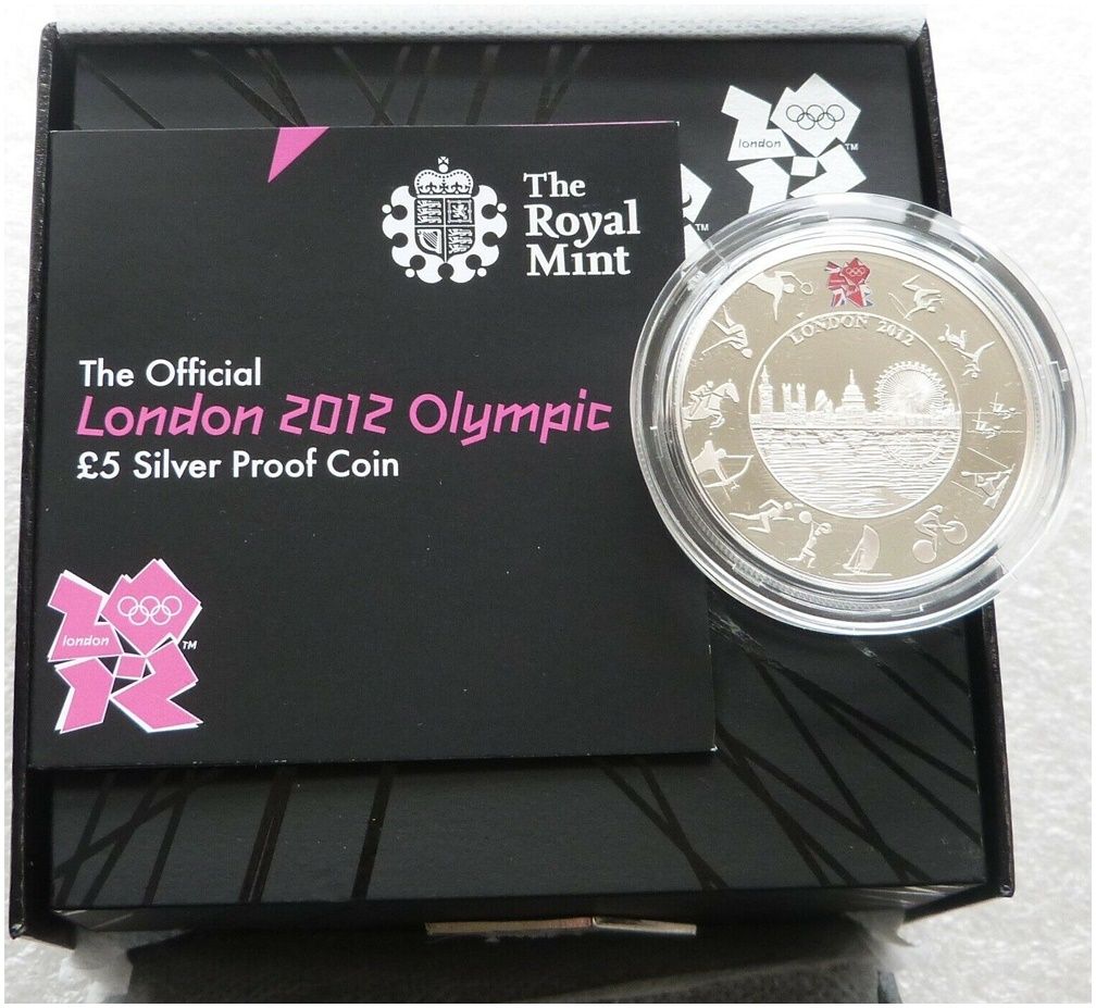 2012 London Olympic Games £5 Silver Proof Coin Box Coa 2012 London Olympic Games £5 Silver Proof Coin Box Coa