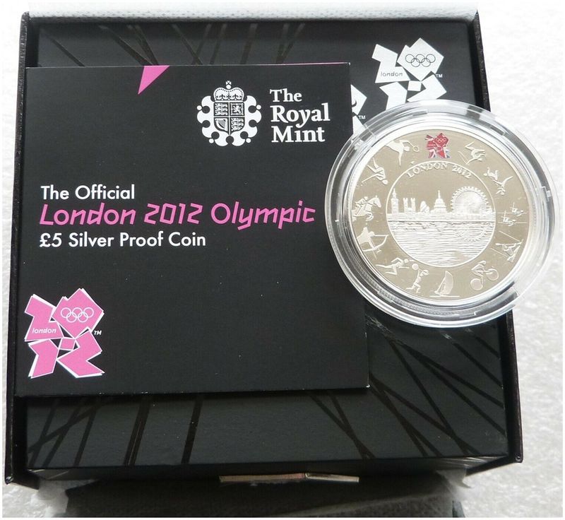 2012 London Olympic Games £5 Silver Proof Coin Box Coa 2012 London Olympic Games £5 Silver Proof Coin Box Coa