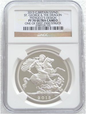 2013 Prince George Royal Birth St George and the Dragon £5 Silver Proof Coin NGC PF70 2013 Prince George Royal Birth St George and the Dragon £5 Silver Proof Coin NGC PF70