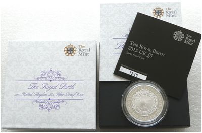 2015 Princess Charlotte Royal Birth £5 Silver Proof Coin Box Coa
