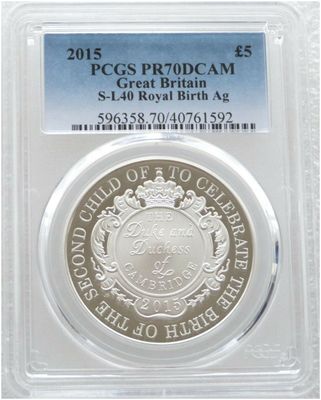 2015 Princess Charlotte Royal Birth £5 Silver Proof Coin PCGS PR70 DCAM