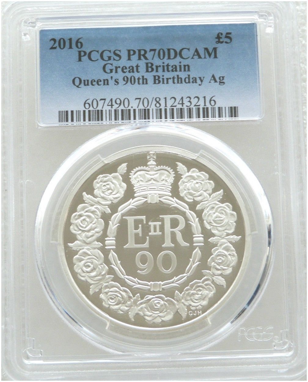 2016 Queen's 90th Birthday £5 Silver Proof Coin PCGS PR70 DCAM