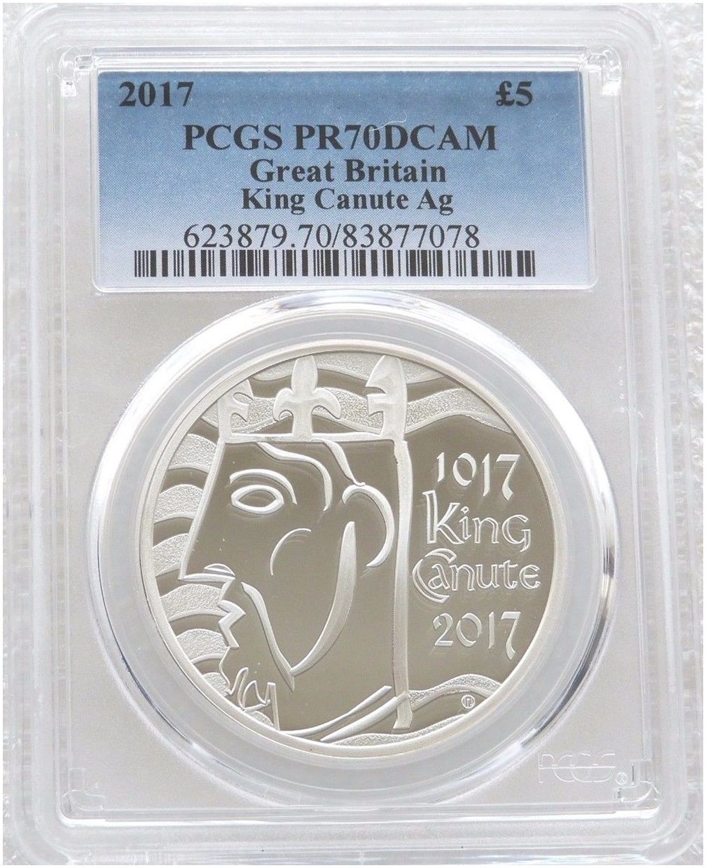 2017 King Canute Coronation £5 Silver Proof Coin PCGS PR70 DCAM