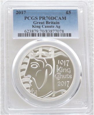 2017 King Canute Coronation £5 Silver Proof Coin PCGS PR70 DCAM