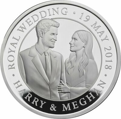 2018年　英国　ヘンリー王子　御成婚記念　5ポンド　プルーフ　銀貨　イギリス 2018 Royal Wedding Harry Meghan £5 Silver Proof Coin Box Coa