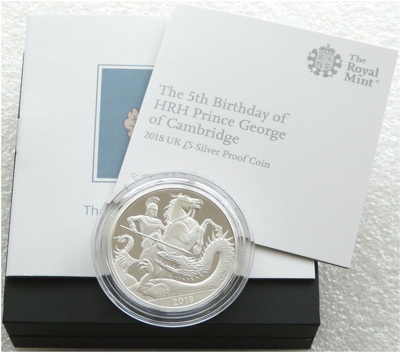 2018 Prince George 5th Birthday £5 Silver Proof Coin Box Coa 2018 Prince George 5th Birthday £5 Silver Proof Coin Box Coa