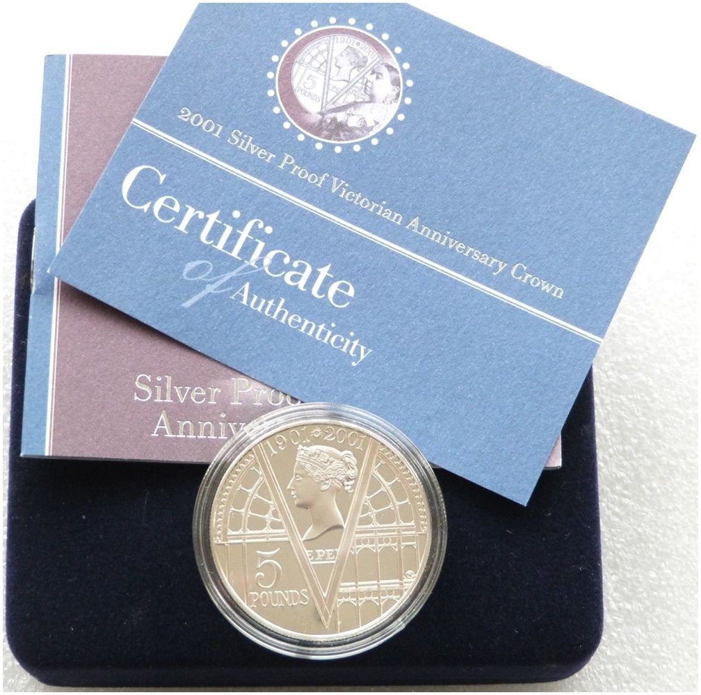 2001 Queen Victoria £5 Silver Proof Coin Box Coa 2001 Queen Victoria £5 Silver Proof Coin Box Coa
