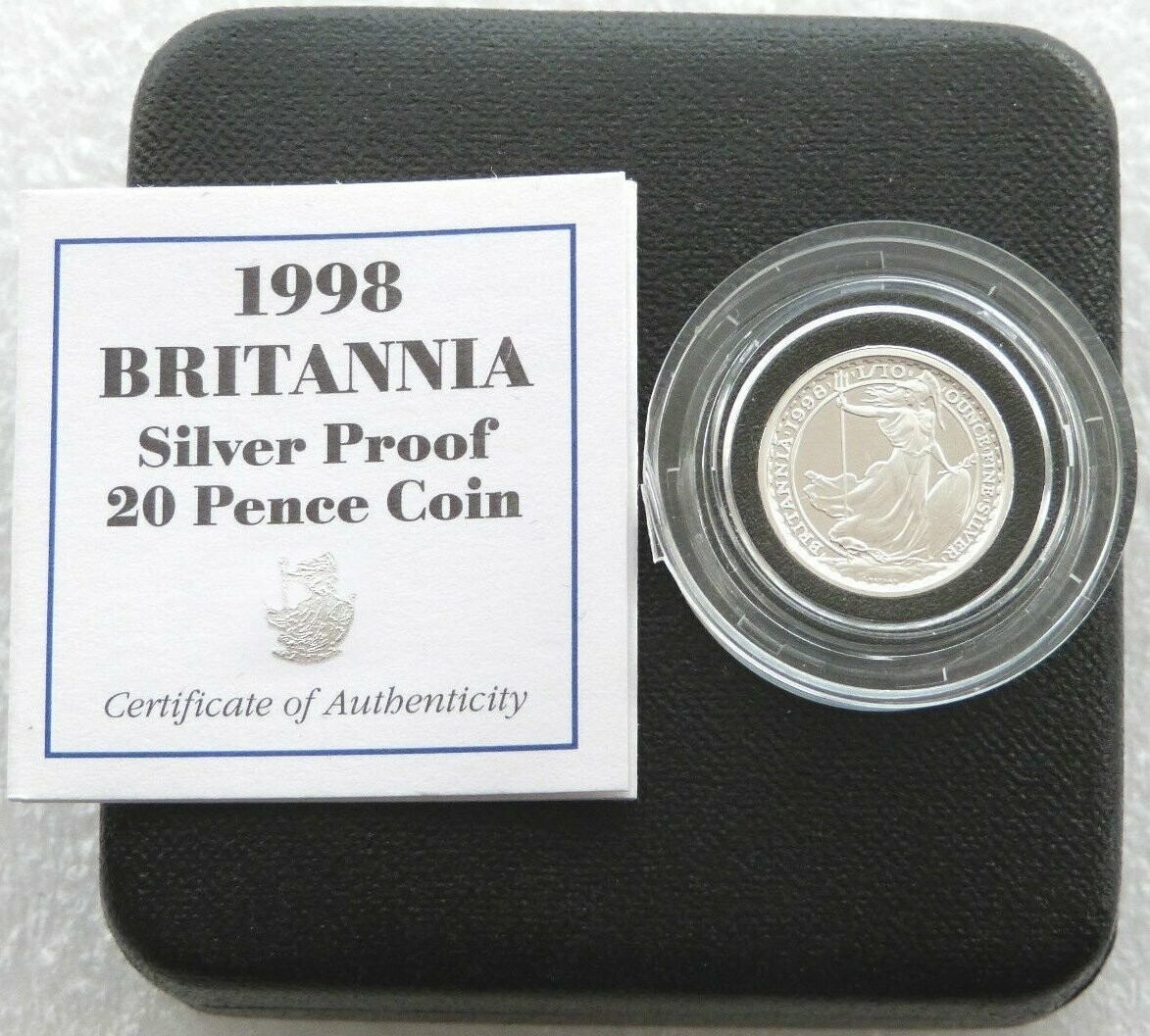 1998 Britannia 20p Silver Proof 1/10oz Coin Box Coa 1998 Britannia 20p Silver Proof 1/10oz Coin Box Coa