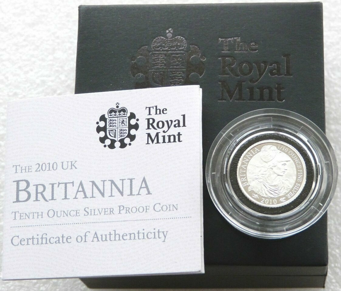 2010 Britannia 20p Silver Proof 1/10oz Coin Box Coa 2010 Britannia 20p Silver Proof 1/10oz Coin Box Coa