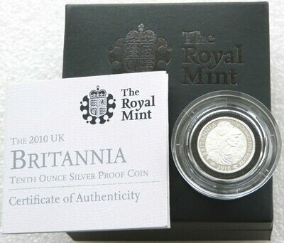 2010 Britannia 20p Silver Proof 1/10oz Coin Box Coa 2010 Britannia 20p Silver Proof 1/10oz Coin Box Coa