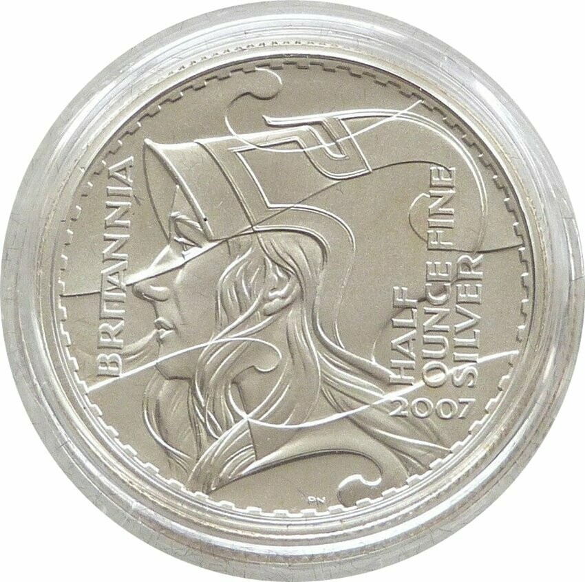 2007 Britannia £1 Silver Matte Proof 1/2oz Coin - 2003 Design 2007 Britannia £1 Silver Matte Proof 1/2oz Coin - 2003 Design