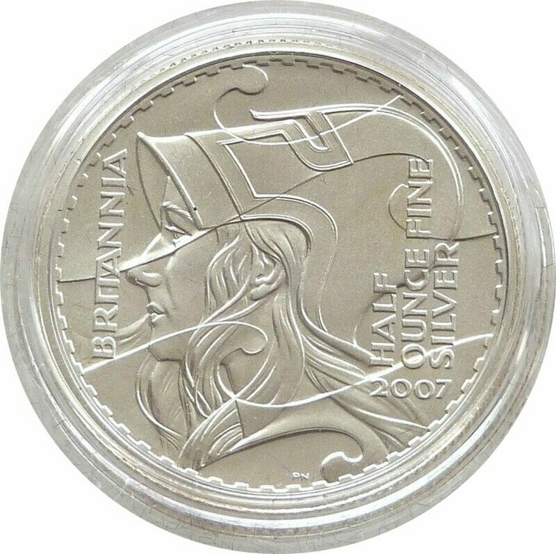 2007 Britannia £1 Silver Matte Proof 1/2oz Coin - 2003 Design 2007 Britannia £1 Silver Matte Proof 1/2oz Coin - 2003 Design