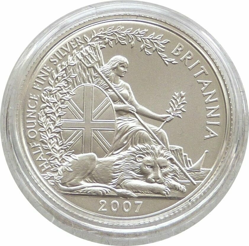 2007 Britannia £1 Silver Matte Proof 1/2oz Coin - 2007 Design 2007 Britannia £1 Silver Matte Proof 1/2oz Coin - 2007 Design