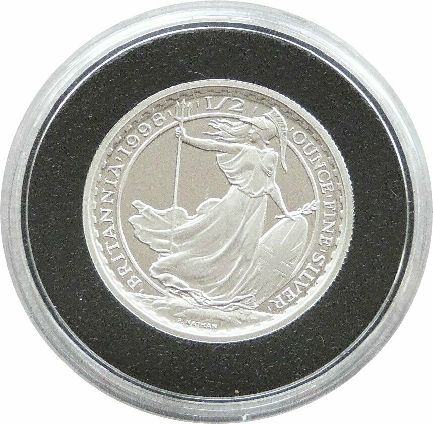1998 Britannia £1 Silver Proof 1/2oz Coin 1998 Britannia £1 Silver Proof 1/2oz Coin