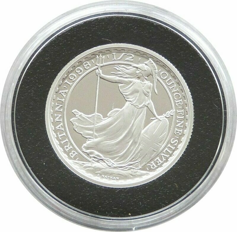 1998 Britannia £1 Silver Proof 1/2oz Coin 1998 Britannia £1 Silver Proof 1/2oz Coin