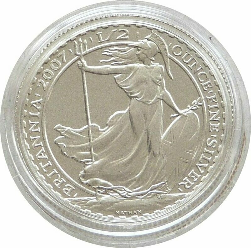 2007 Britannia £1 Silver Matte Proof 1/2oz Coin - 1987 Design 2007 Britannia £1 Silver Matte Proof 1/2oz Coin - 1987 Design