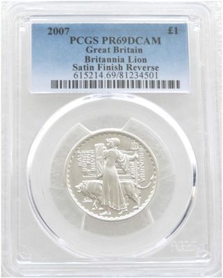 2007 Britannia £1 Silver Matte Proof 1/2oz Coin PCGS PR69 DCAM - 2001 Design 2007 Britannia £1 Silver Matte Proof 1/2oz Coin PCGS PR69 DCAM - 2001 Design