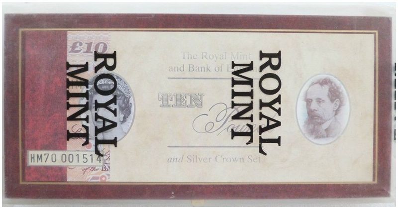 1996 Deluxe Queen's 70th Birthday £5 Silver Proof Coin £10 Ten Pound Banknote Uncirculated Set Box Coa