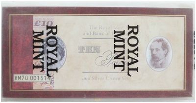 1996 Deluxe Queen's 70th Birthday £5 Silver Proof Coin £10 Ten Pound Banknote Uncirculated Set Box Coa