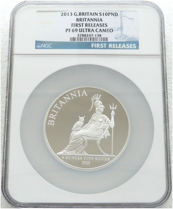 2013 Britannia £10 Silver Proof 5oz Coin NGC PF69 UC 2013 Britannia £10 Silver Proof 5oz Coin NGC PF69 UC