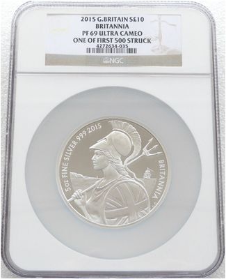 2015 Britannia £10 Silver Proof 5oz Coin NGC PF69 UC