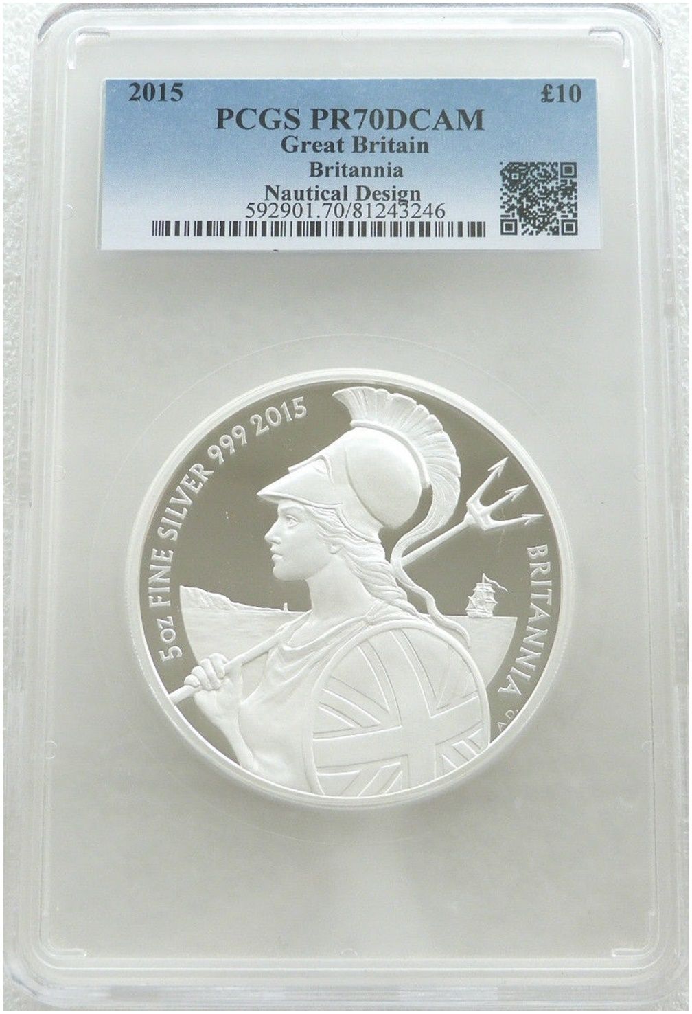 2015 Britannia £10 Silver Proof 5oz Coin PCGS PR70 DCAM 2015 Britannia £10 Silver Proof 5oz Coin PCGS PR70 DCAM
