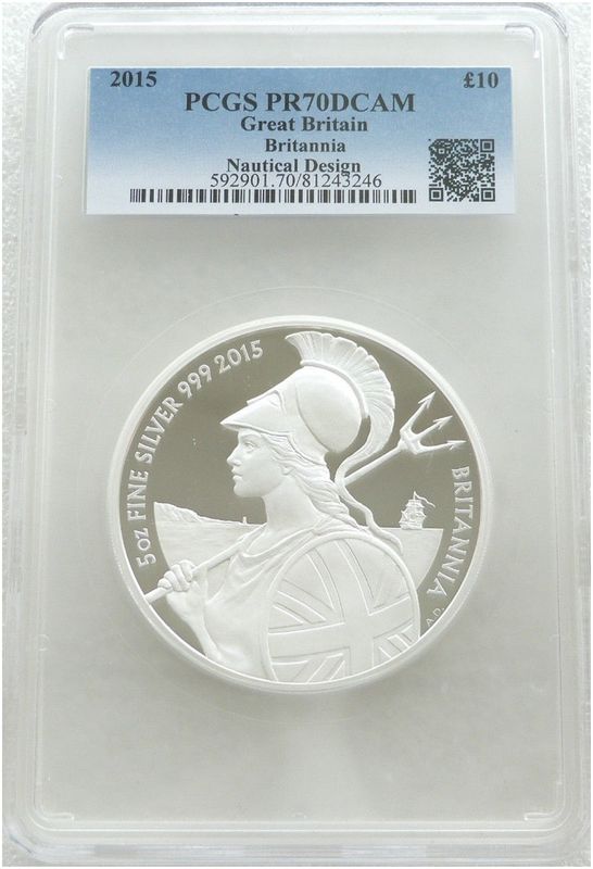 2015 Britannia £10 Silver Proof 5oz Coin PCGS PR70 DCAM 2015 Britannia £10 Silver Proof 5oz Coin PCGS PR70 DCAM
