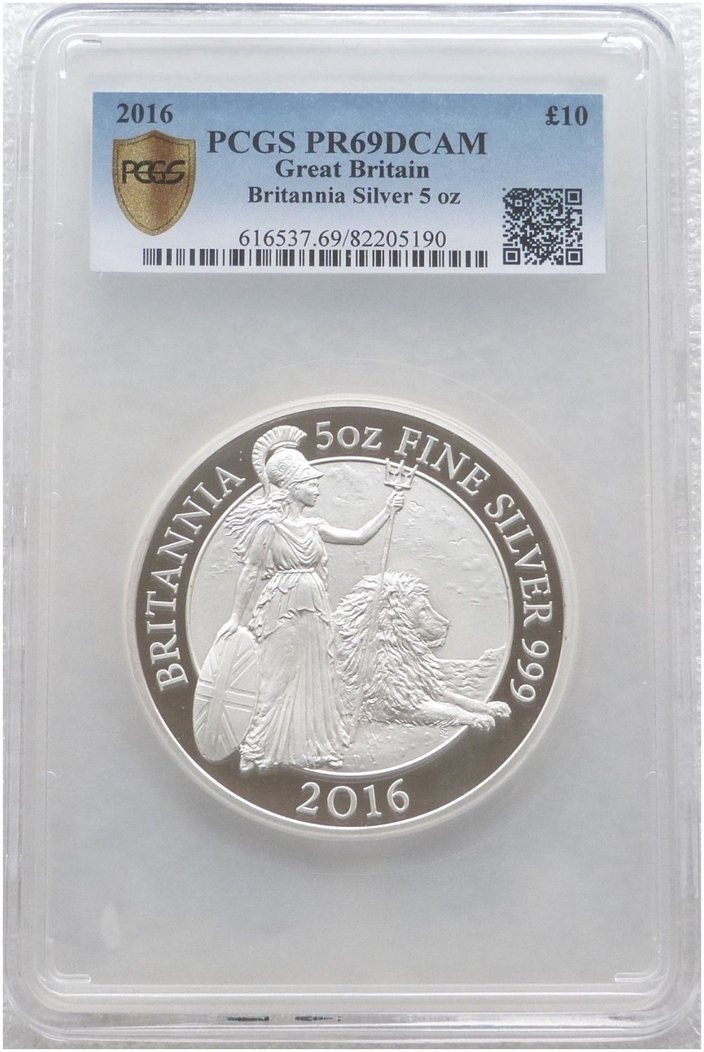 2016 Britannia £10 Silver Proof 5oz Coin PCGS PR69 DCAM 2016 Britannia £10 Silver Proof 5oz Coin PCGS PR69 DCAM