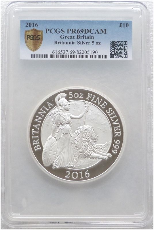 2016 Britannia £10 Silver Proof 5oz Coin PCGS PR69 DCAM 2016 Britannia £10 Silver Proof 5oz Coin PCGS PR69 DCAM