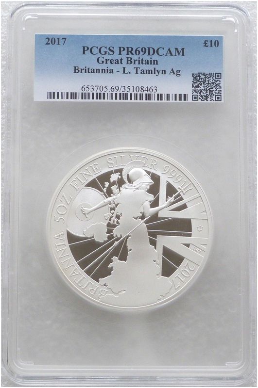 2017 Britannia £10 Silver Proof 5oz Coin PCGS PR69 DCAM - Mintage 669 2017 Britannia £10 Silver Proof 5oz Coin PCGS PR69 DCAM - Mintage 669