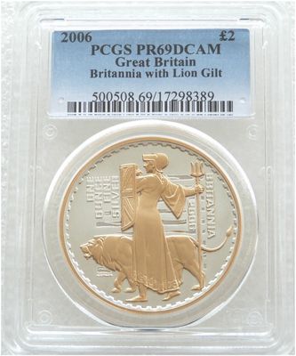 2006 Britannia £2 Silver Gold Proof 1oz Coin PCGS PR69 DCAM 2006 Britannia £2 Silver Gold Proof 1oz Coin PCGS PR69 DCAM