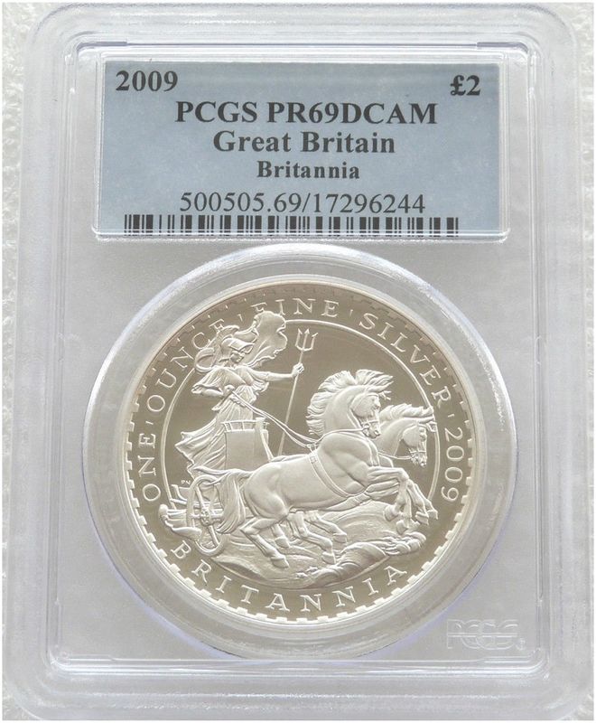 2009 Britannia £2 Silver Proof 1oz Coin PCGS PR69 DCAM 2009 Britannia £2 Silver Proof 1oz Coin PCGS PR69 DCAM