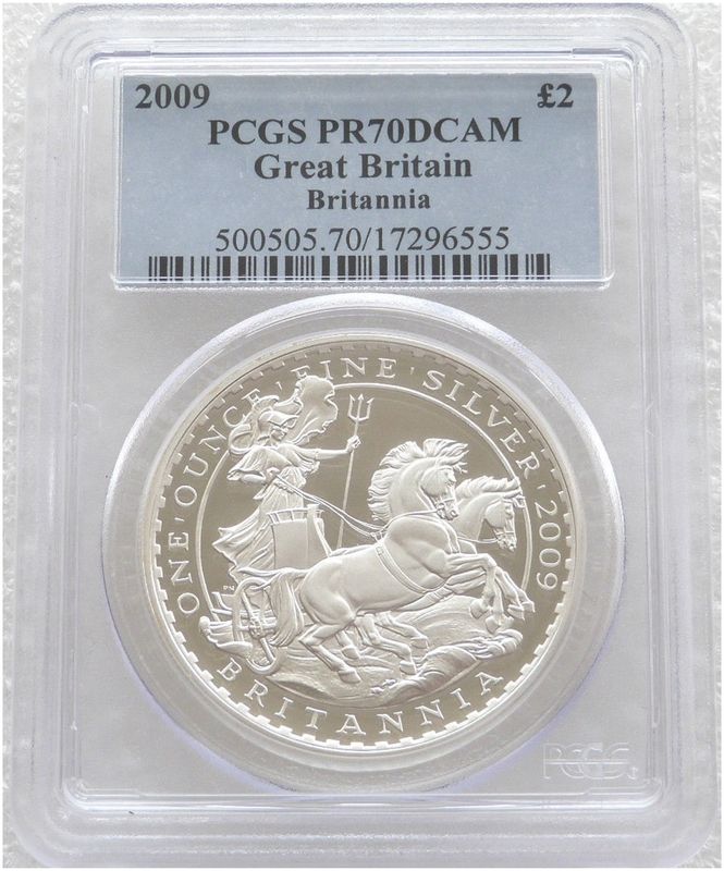 2009 Britannia £2 Silver Proof 1oz Coin PCGS PR70 DCAM 2009 Britannia £2 Silver Proof 1oz Coin PCGS PR70 DCAM