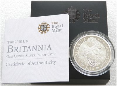 2010 Britannia £2 Silver Proof 1oz Coin Box Coa 2010 Britannia £2 Silver Proof 1oz Coin Box Coa