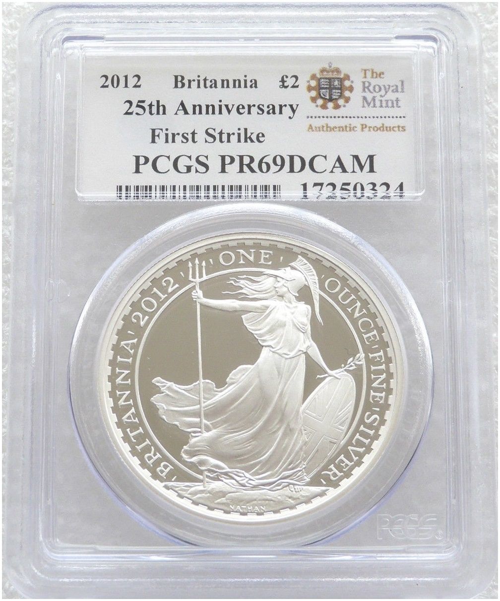 2012 Britannia £2 Silver Proof 1oz Coin PCGS PR69 DCAM First Strike 2012 Britannia £2 Silver Proof 1oz Coin PCGS PR69 DCAM First Strike
