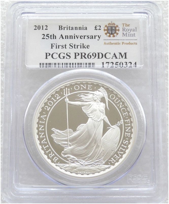 2012 Britannia £2 Silver Proof 1oz Coin PCGS PR69 DCAM First Strike 2012 Britannia £2 Silver Proof 1oz Coin PCGS PR69 DCAM First Strike