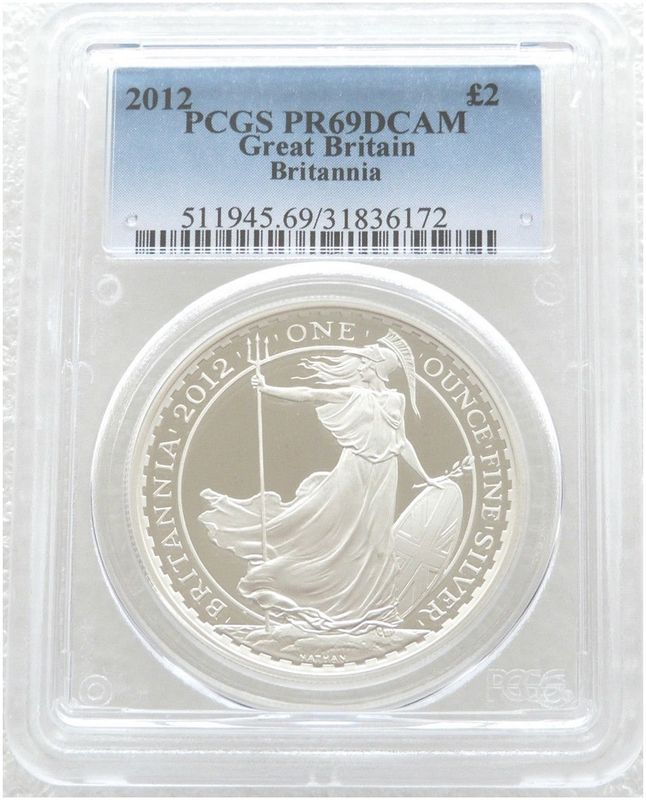 2012 Britannia £2 Silver Proof 1oz Coin PCGS PR69 DCAM 2012 Britannia £2 Silver Proof 1oz Coin PCGS PR69 DCAM