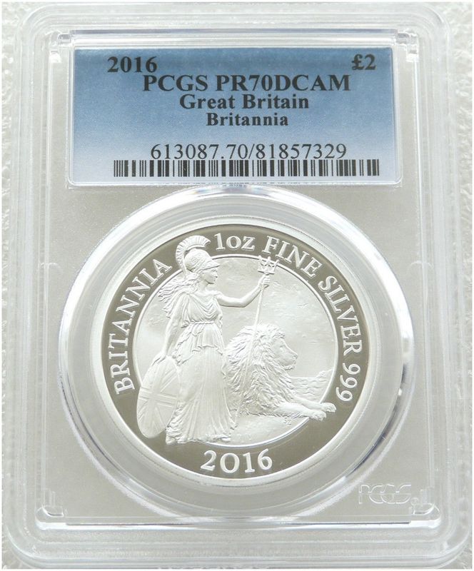 2016 Britannia £2 Silver Proof 1oz Coin PCGS PR70 DCAM 2016 Britannia £2 Silver Proof 1oz Coin PCGS PR70 DCAM