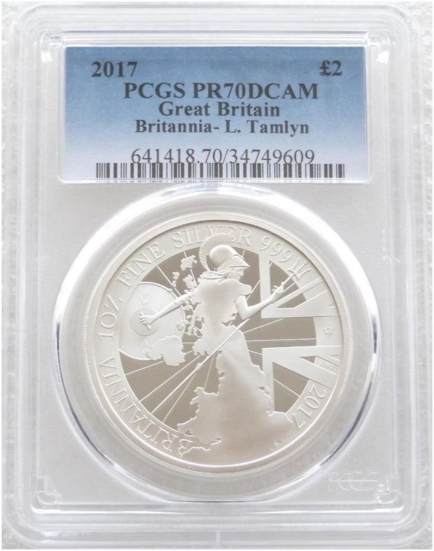 2017 Britannia £2 Silver Proof 1oz Coin PCGS PR70 DCAM 2017 Britannia £2 Silver Proof 1oz Coin PCGS PR70 DCAM