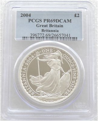 2004 Britannia £2 Silver Proof 1oz Coin PCGS PR69 DCAM 2004 Britannia £2 Silver Proof 1oz Coin PCGS PR69 DCAM