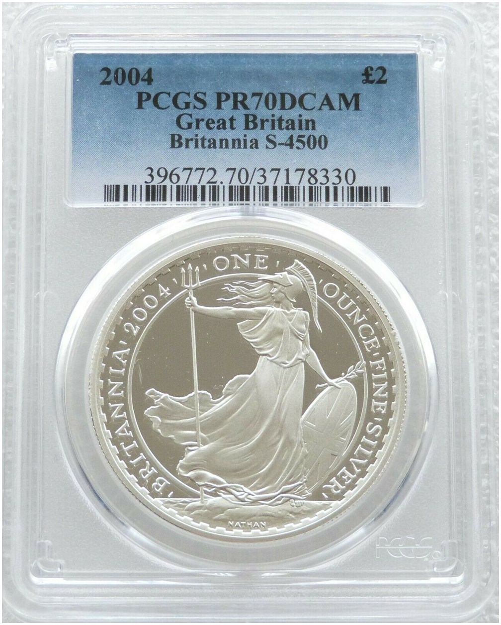 2004 Britannia £2 Silver Proof 1oz Coin PCGS PR70 DCAM 2004 Britannia £2 Silver Proof 1oz Coin PCGS PR70 DCAM
