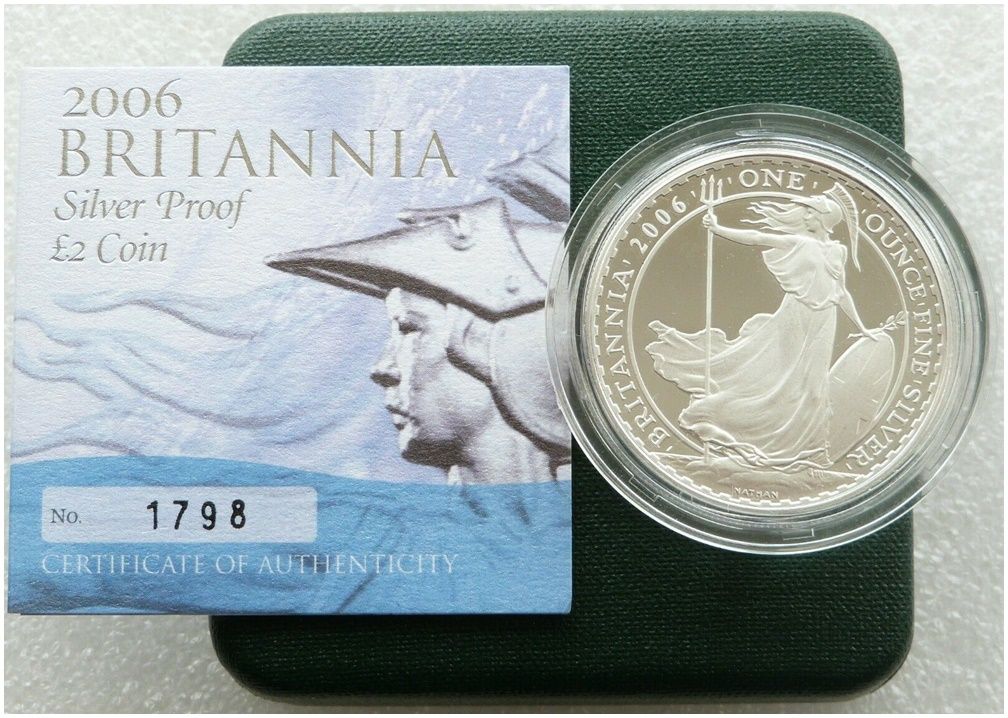 2006 Britannia £2 Silver Proof 1oz Coin Box Coa 2006 Britannia £2 Silver Proof 1oz Coin Box Coa