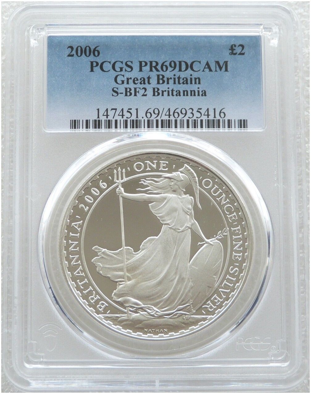 2006 Britannia £2 Silver Proof 1oz Coin PCGS PR69 DCAM 2006 Britannia £2 Silver Proof 1oz Coin PCGS PR69 DCAM