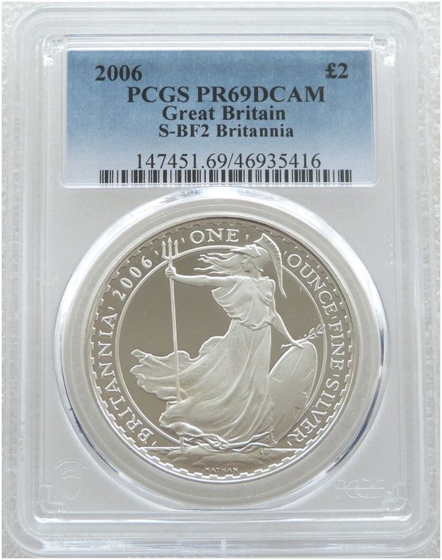 2006 Britannia £2 Silver Proof 1oz Coin PCGS PR69 DCAM 2006 Britannia £2 Silver Proof 1oz Coin PCGS PR69 DCAM
