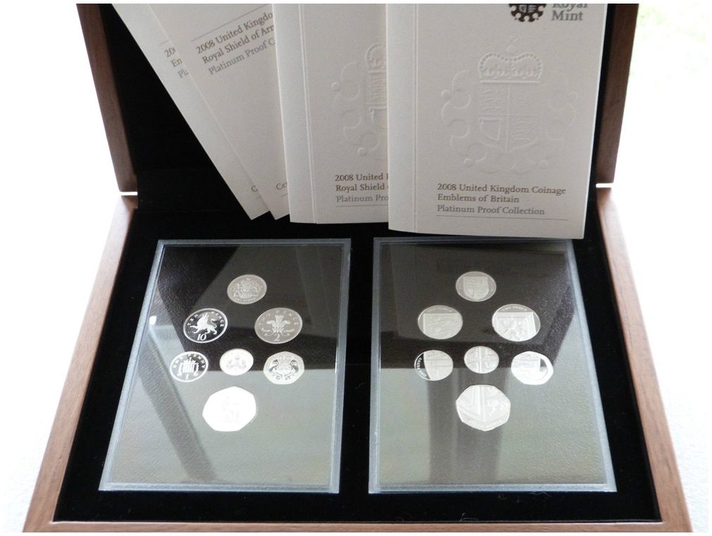 2008 Emblems of Britain Royal Shield of Arms Platinum Proof 14 Coin Set Box Coa - Last Set in Stock 2008 Emblems of Britain Royal Shield of Arms Platinum Proof 14 Coin Set Box Coa - Last Set in Stock