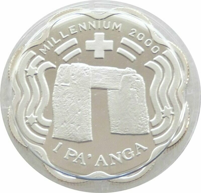 2000 Tonga Millennium Scalloped 1 Pa'anga Silver Proof Coin 2000 Tonga Millennium Scalloped 1 Pa'anga Silver Proof Coin