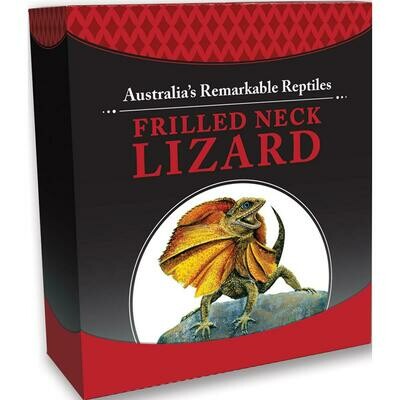 2013 Tuvalu Frilled Neck Lizard $1 Silver Proof 1oz Coin Box Coa