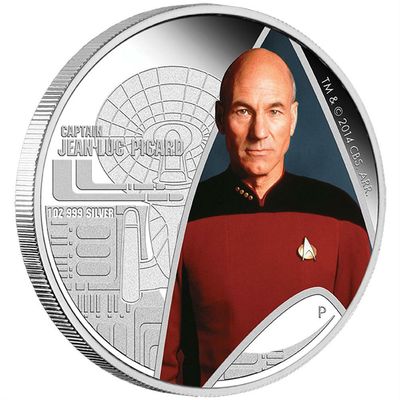 2015 Tuvalu Star Trek Patrick Stewart Jean-Luc Picard $1 Silver Proof 1oz Coin Box Coa 2015 Tuvalu Star Trek Patrick Stewart Jean-Luc Picard $1 Silver Proof 1oz Coin Box Coa