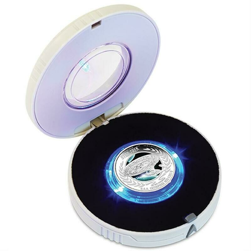 2015 Tuvalu Star Trek USS Enterprise NCC 1701-D $1 Silver Proof 1oz Coin Box Coa